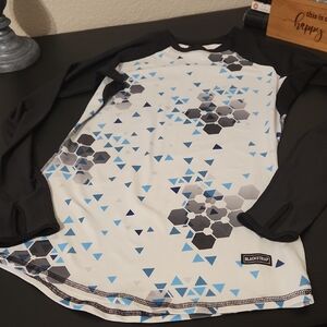 BlackStrap Women's Geometric Base Layer Top - Black and Blue